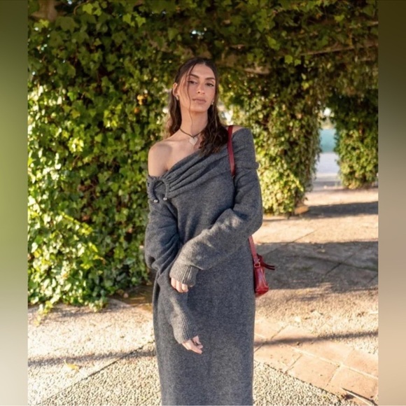 NWT ZARA DRAPED KNITWEAR DRESS - Picture 5 of 8